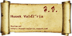 Husek Valéria névjegykártya